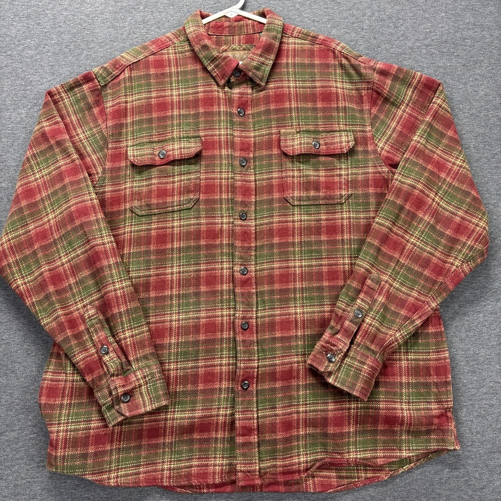 Orvis Flannel Shacket Mens XXL Plaid Multicolor Long Sleeve Button-Up Workwear